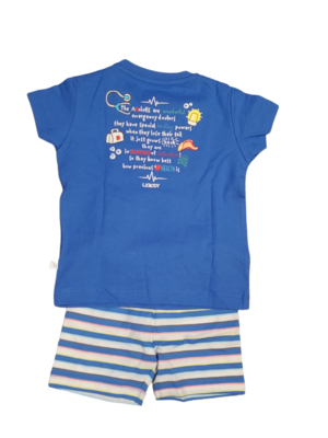 Jongens Baby Pyjama K/M Short "Axolotl" Woody Blauw