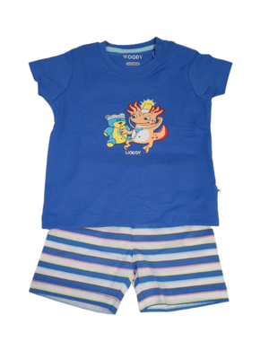 Jongens Baby Pyjama K/M Short "Axolotl" Woody Blauw
