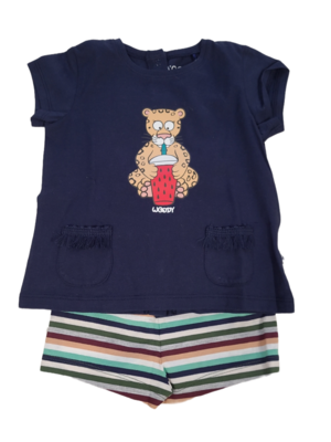 Meisjes Baby Pyjama K/M Short "Tiger" Woody Donkerblauw