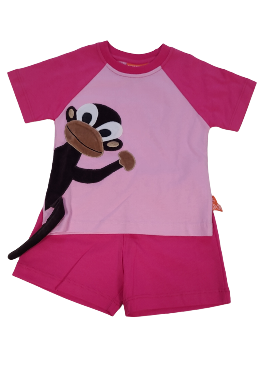 Meisjes Baby Pyjama &quot;Monkey&quot; Lip Fish Roze