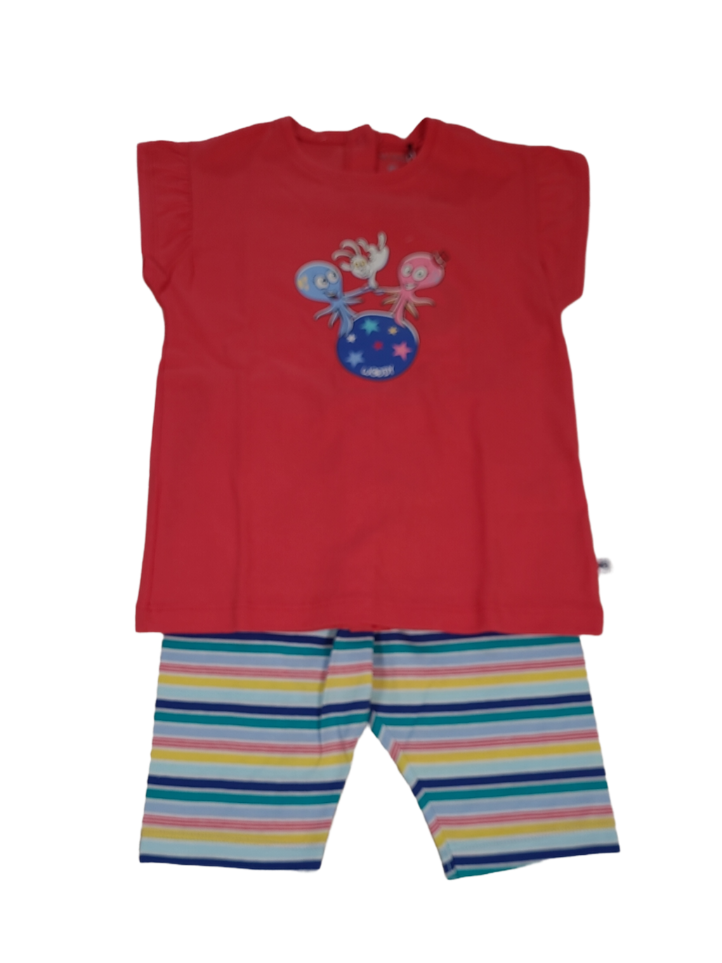 Meisjes Baby Pyjama K/M Short &quot;Octopus&quot; Woody Fuchsia