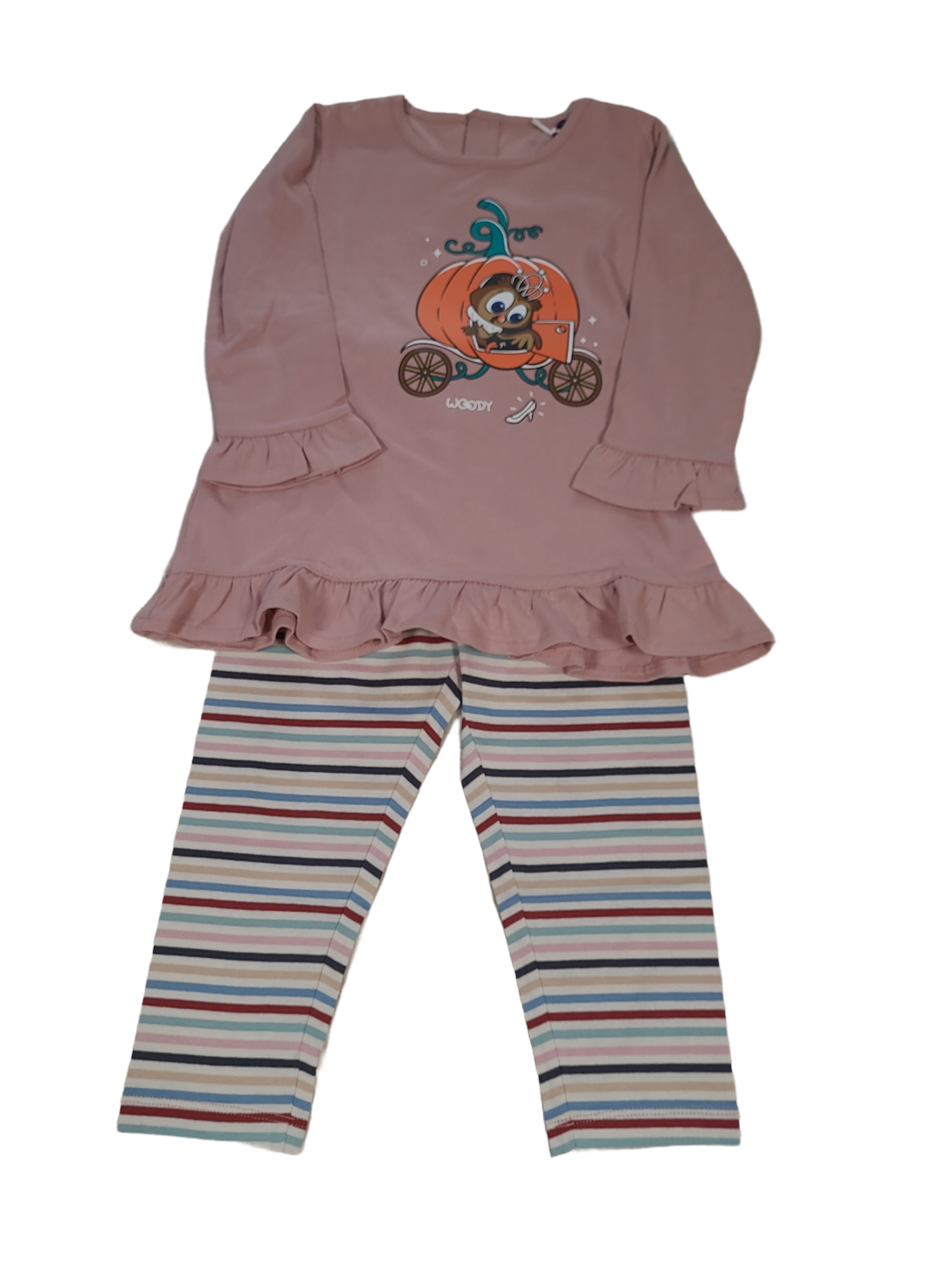 Meisjes Pyjama L/M &quot;Uil&quot; Woody Oudroze