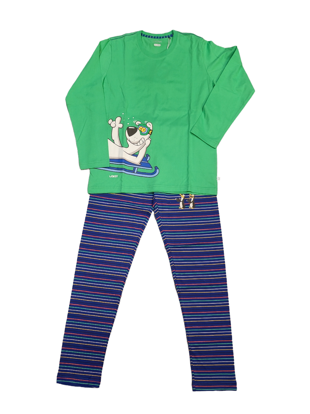 Jongens Pyjama L/M &quot;Ijsbeer&quot; Woody Groen