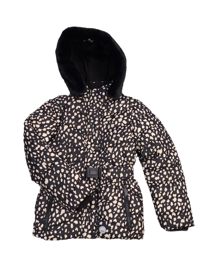 Jas Met Afneembare Kap/Bont &quot;Spots&quot; S-Oliver Zwart