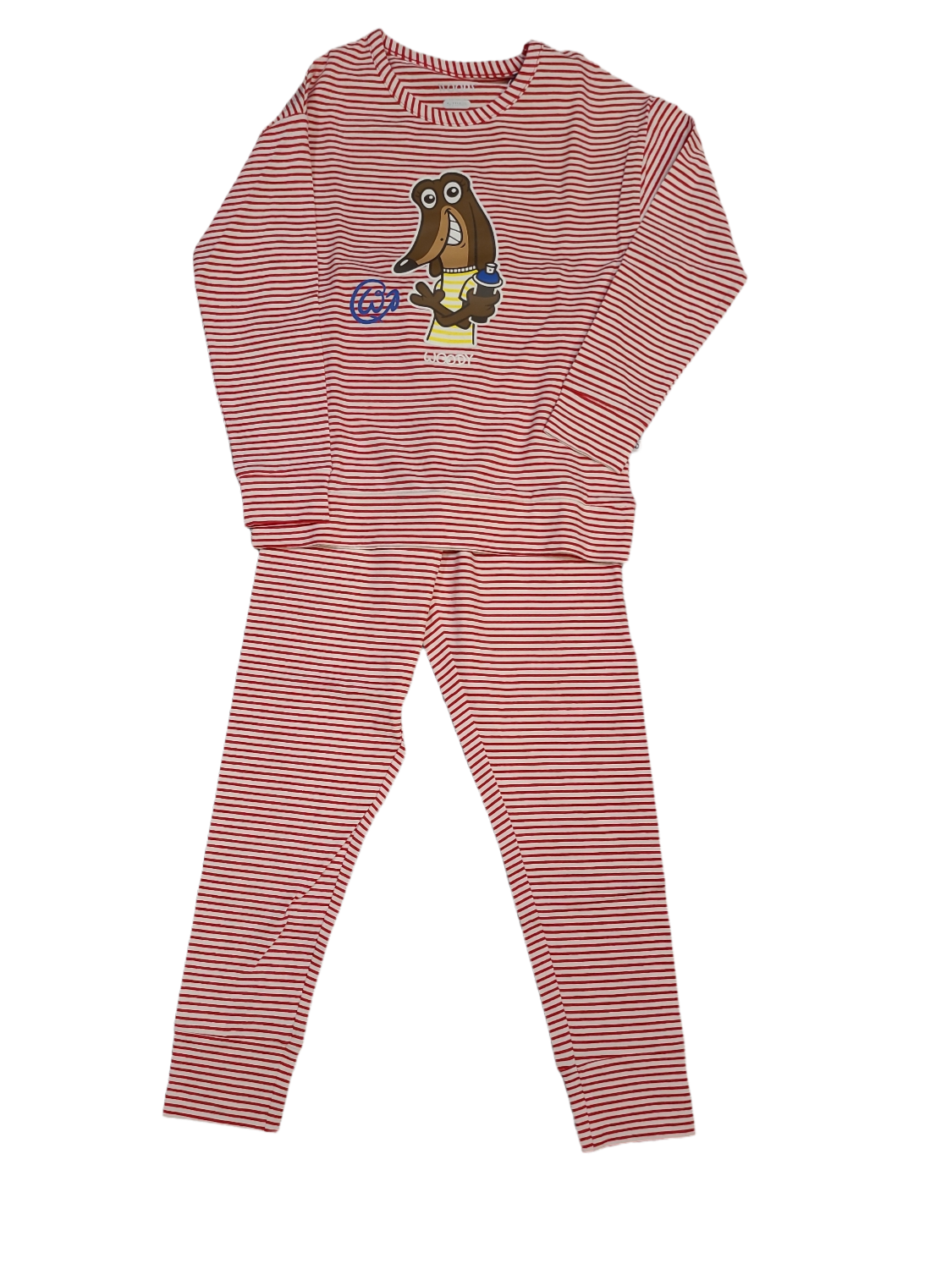 Meisjes Pyjama L/M Lange Broek &quot;Dog&quot; Woody Rood Gestreept