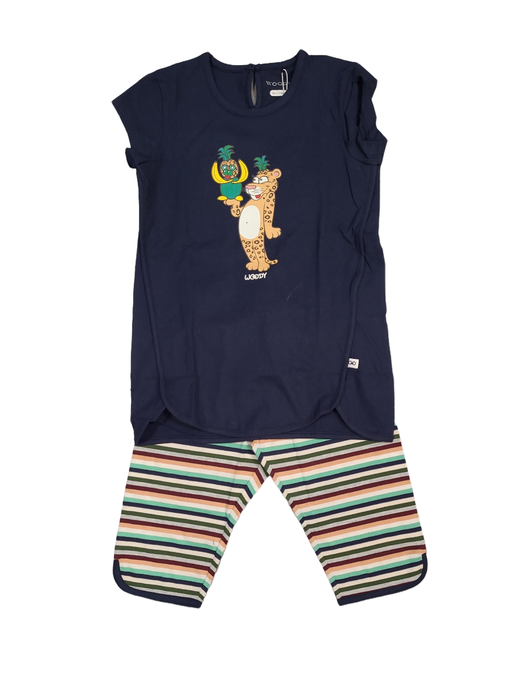 Meisjes Pyjama K/M Tuniek/Kuitbroek &quot;Tiger&quot; Woody Donkerblauw