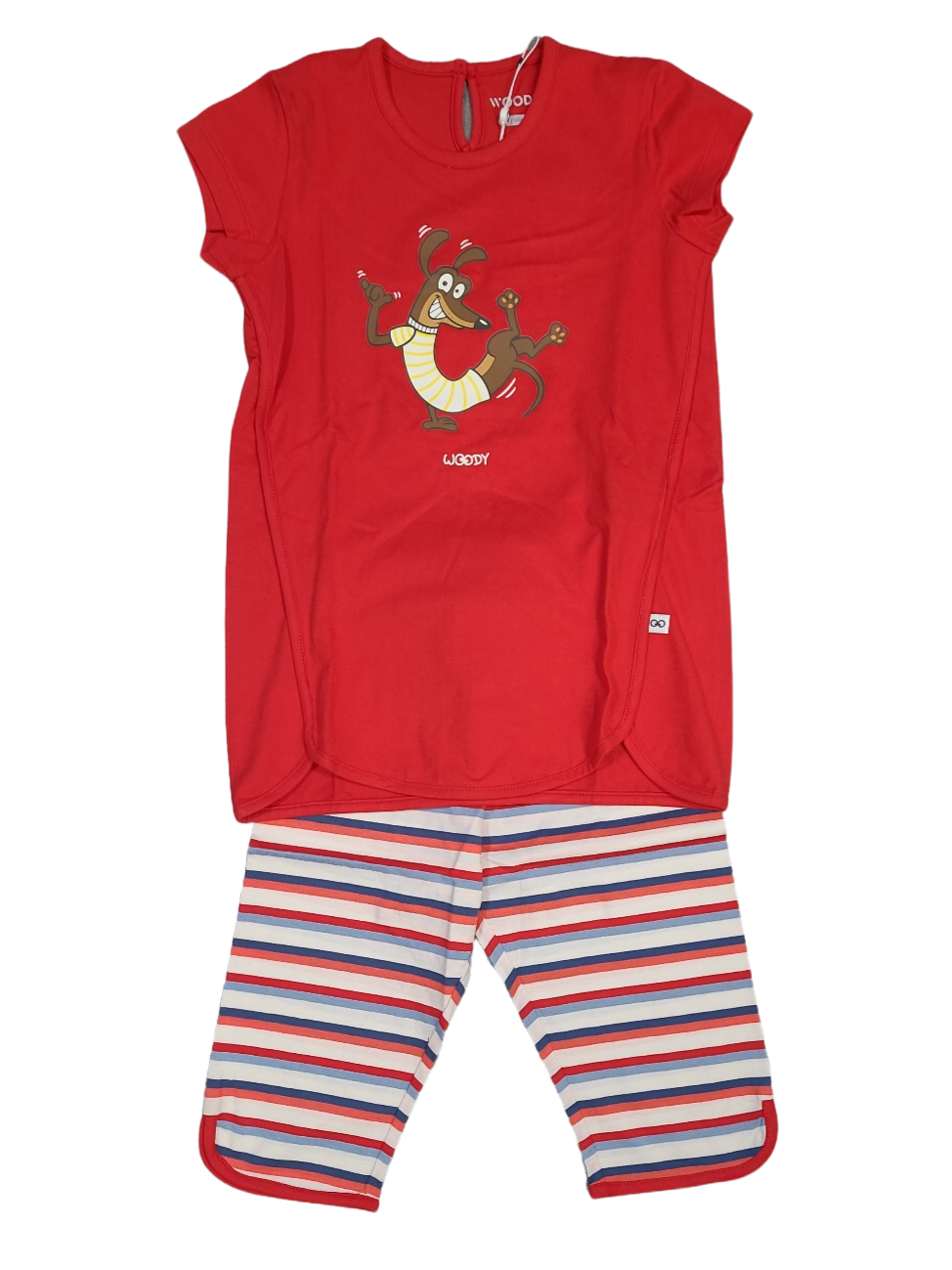 Meisjes Pyjama K/M Tuniek/Kuitbroek &quot;Dog&quot; Woody Rood