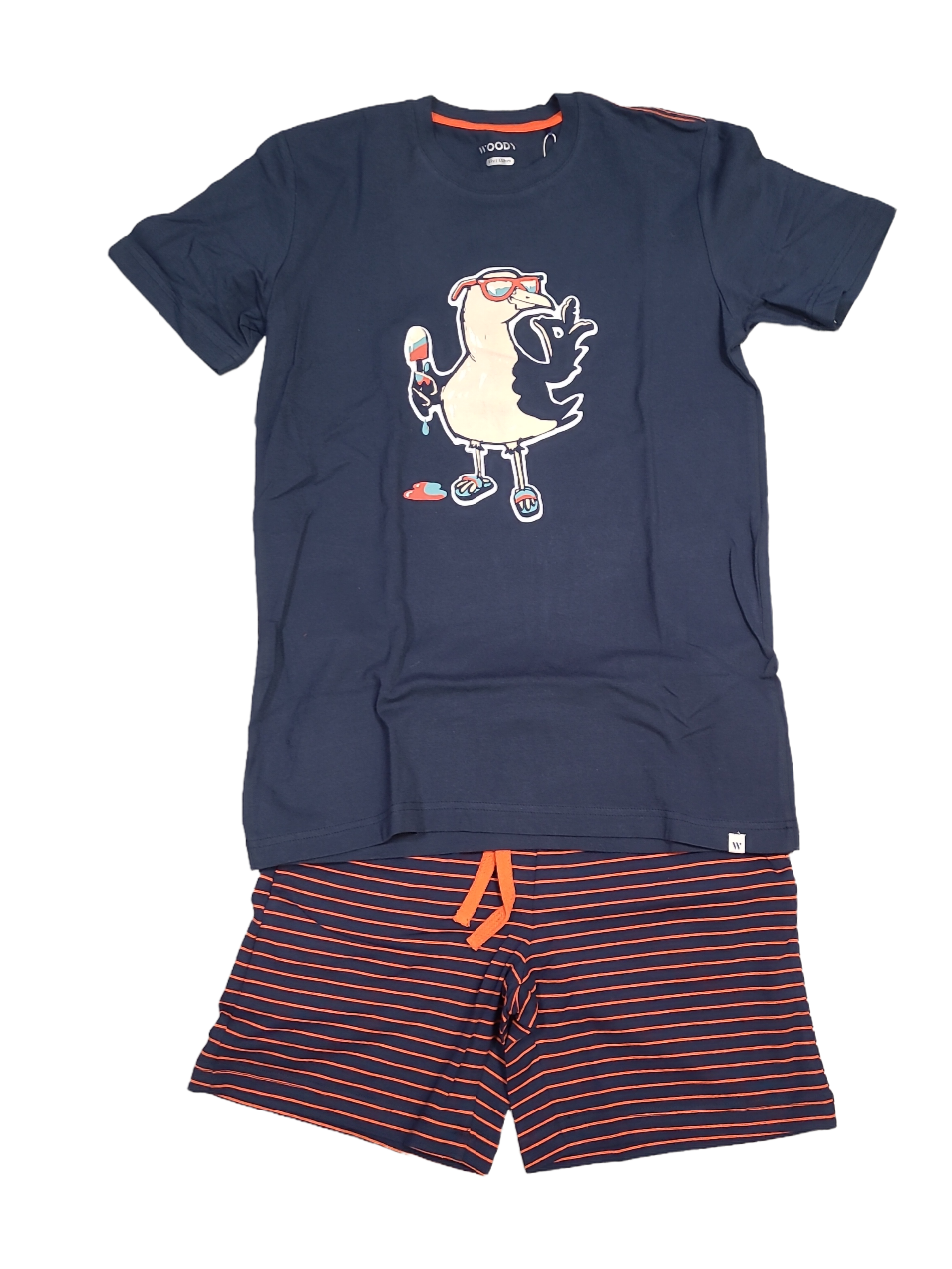 Jongens Pyjama K/M Short &quot;Meeuw&quot; Woody Donkerblauw