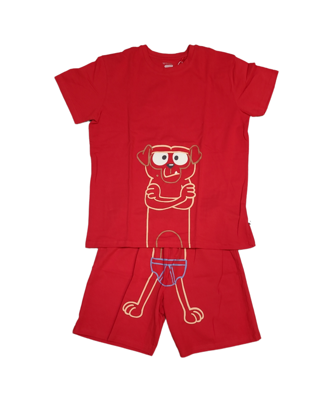 Jongens Pyjama K/M Short &quot;Dog&quot; Woody Rood
