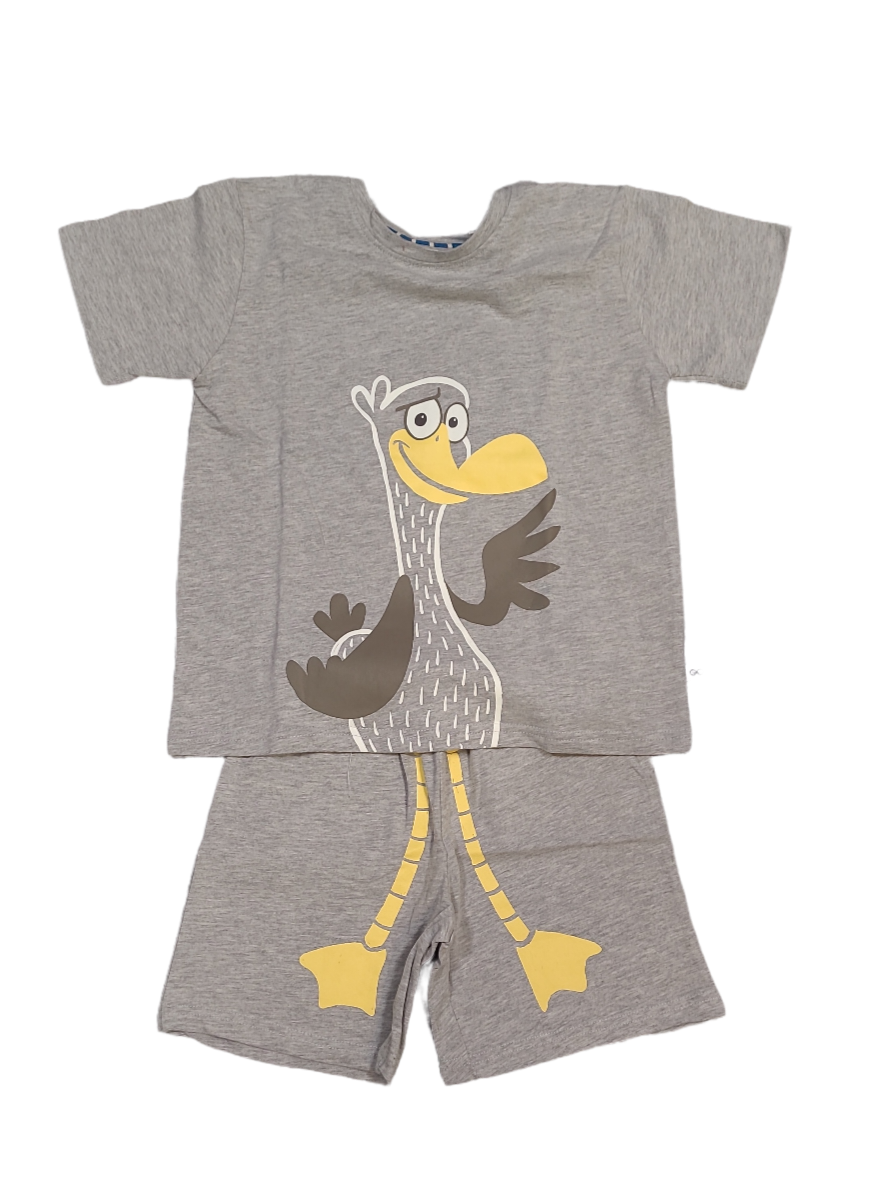 Jongens Pyjama K/M Short &quot;Meeuw&quot; Woody Grijs