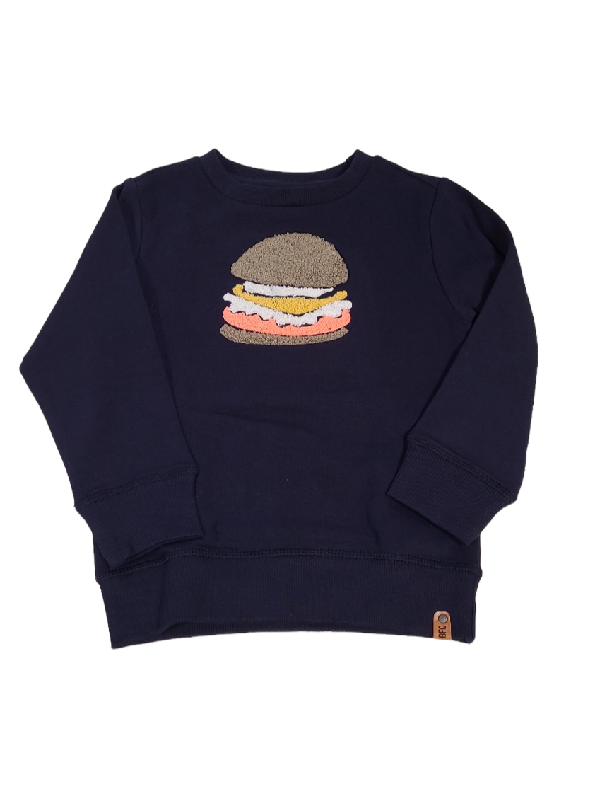 Sweater &quot;Hamburger&quot; Babyface Donkerblauw