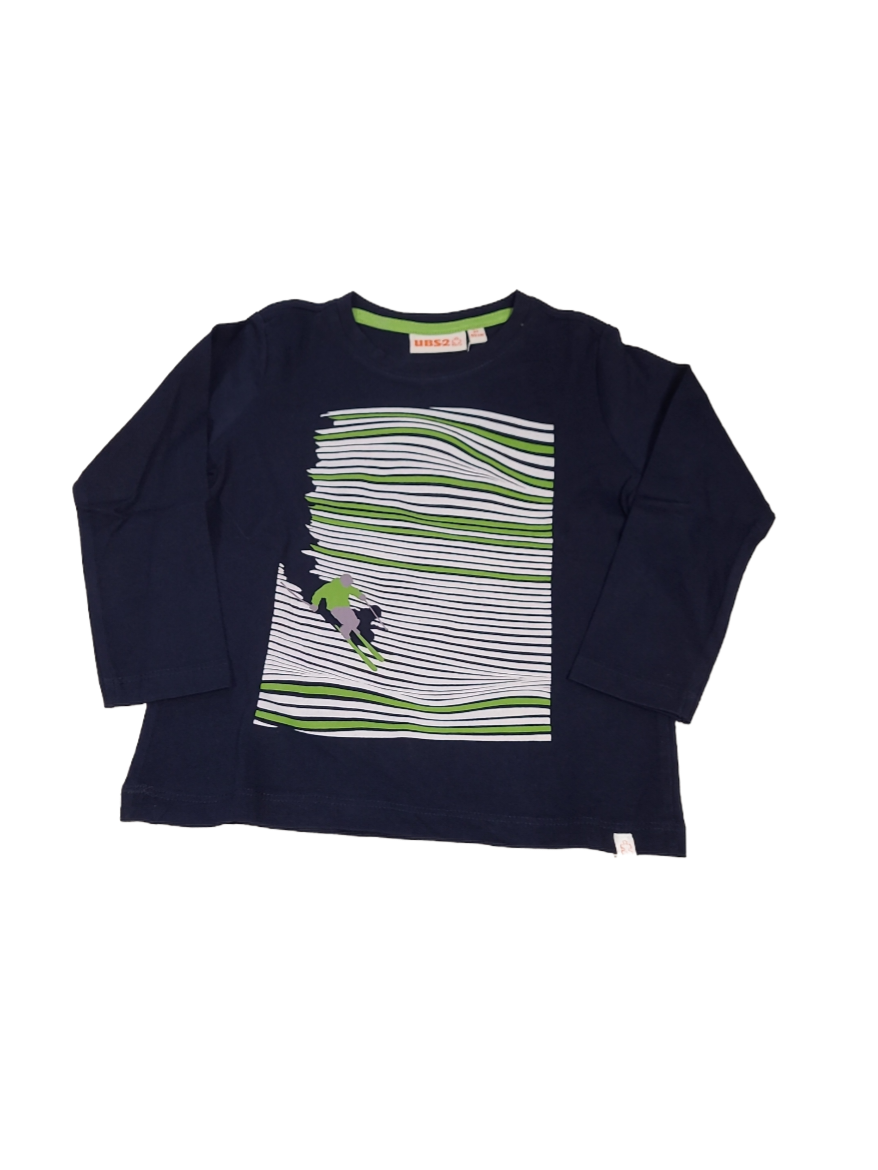 T-shirt L/M &quot;Ski&quot; UBS2 Donkerblauw