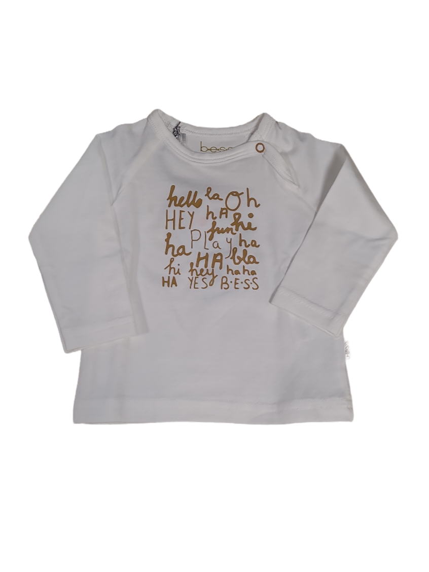 T-shirt L/M &quot;Hello&quot; Bess Ecru