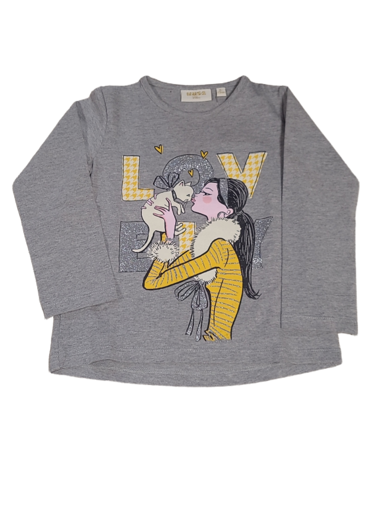 T-shirt L/M &quot;Lovely&quot; UBS2 Grijs