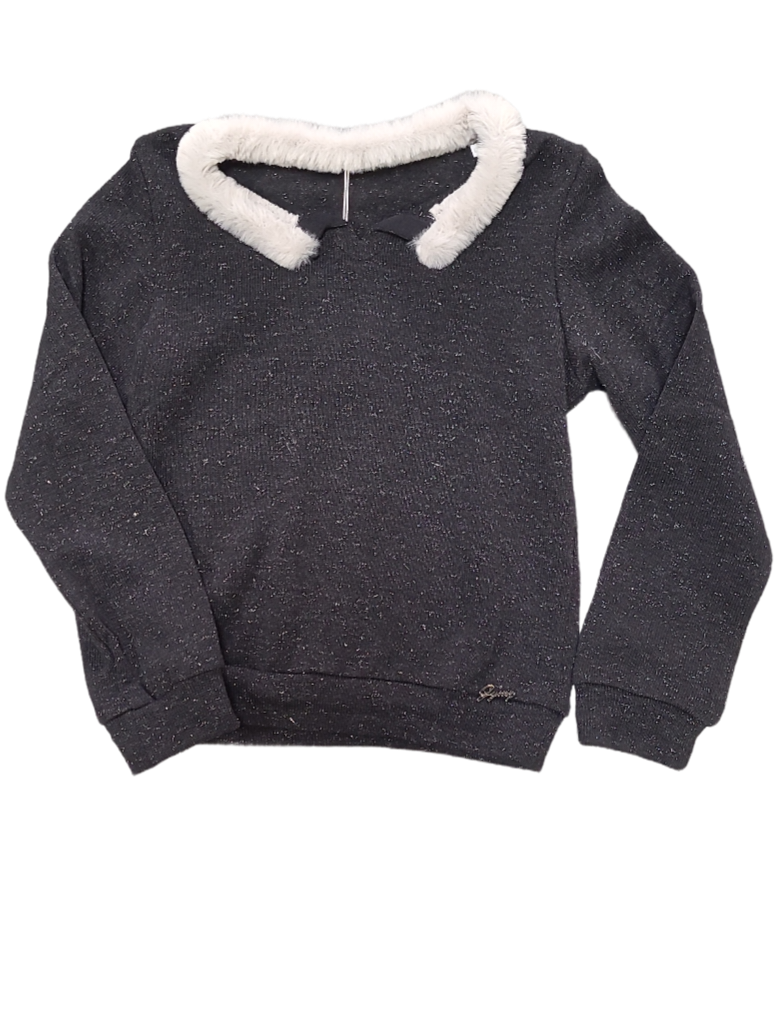 Pull Bontkraag Gymp Zwart Glitter