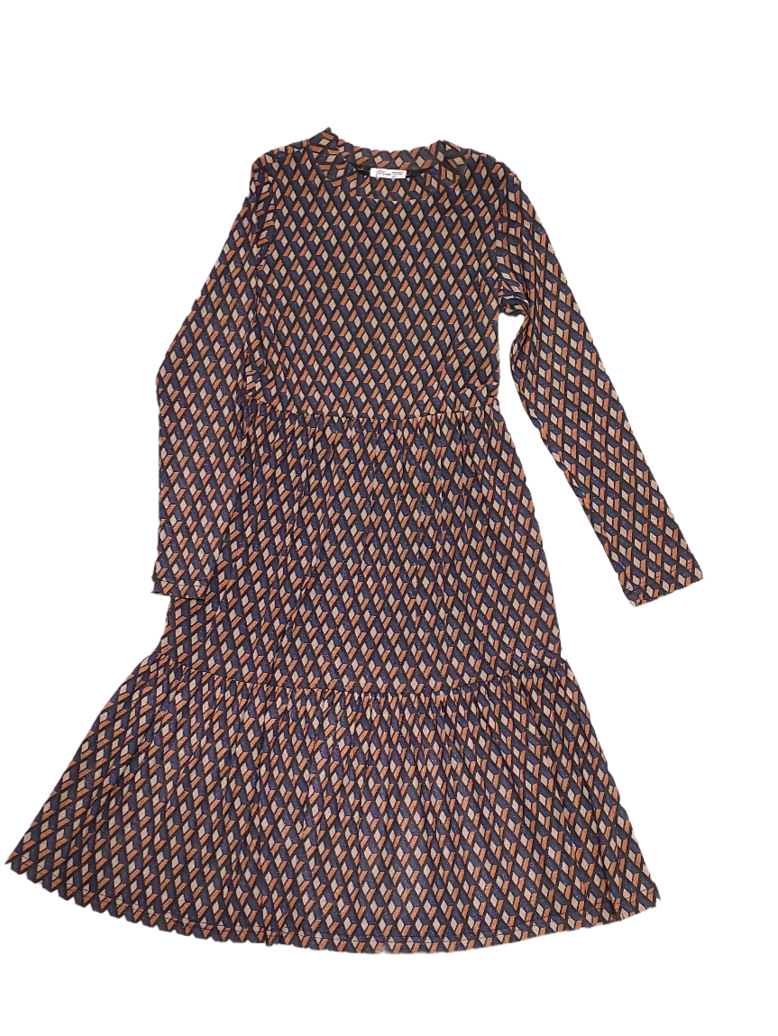 Long Dress Miss T Roest/Zwart Bedrukt Glinster
