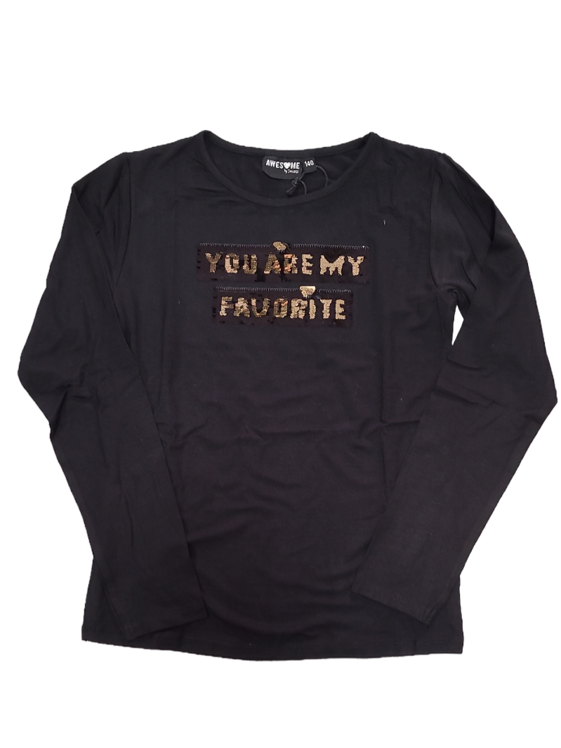 T-shirt L/M &quot;You Are My Favorite&quot; Awesome Zwart