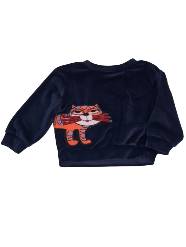 Sweater velours &quot;Poes&quot; Mini Rebels Navy