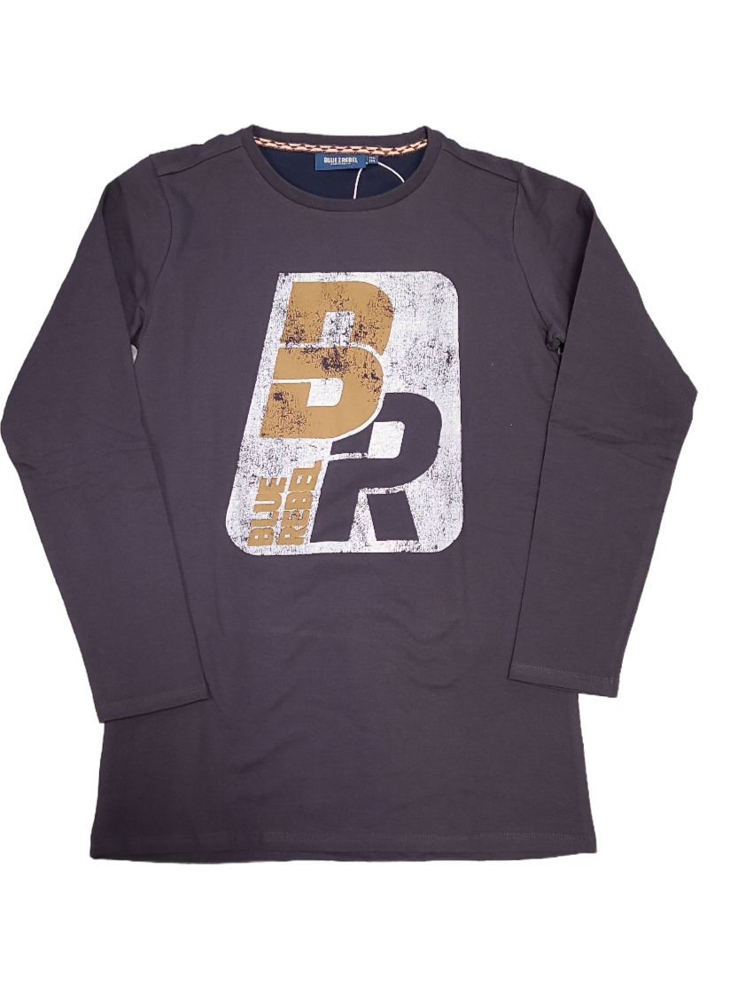 T-shirt L/M &quot;BR&quot; Blue Rebel Antraciet