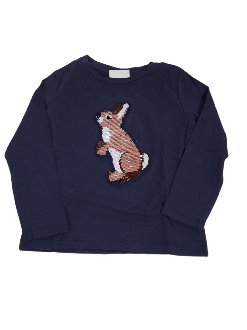 T-shirt L/M Rabbit Someone Donkerblauw
