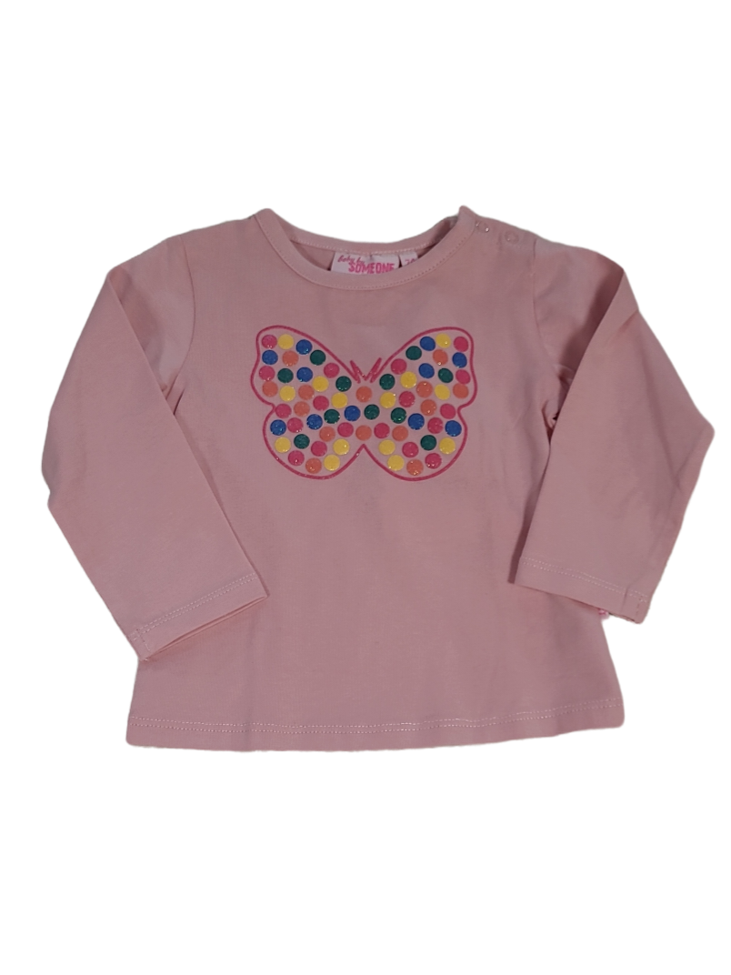 T-shirt L/M Vlinder Someone Roos