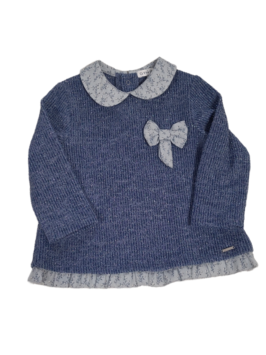 Pull/Kraagje Gymp Blauw Glitter