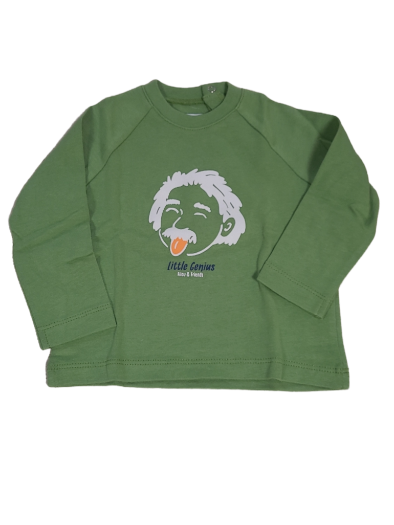 T-shirt L/M &quot;Little Genius &quot;P&#39;tit Filou Groen