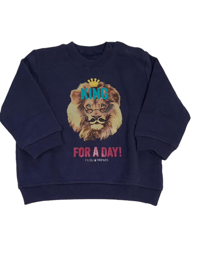 Sweater &quot;King&quot; P&#39;tit Filou Donkerblauw