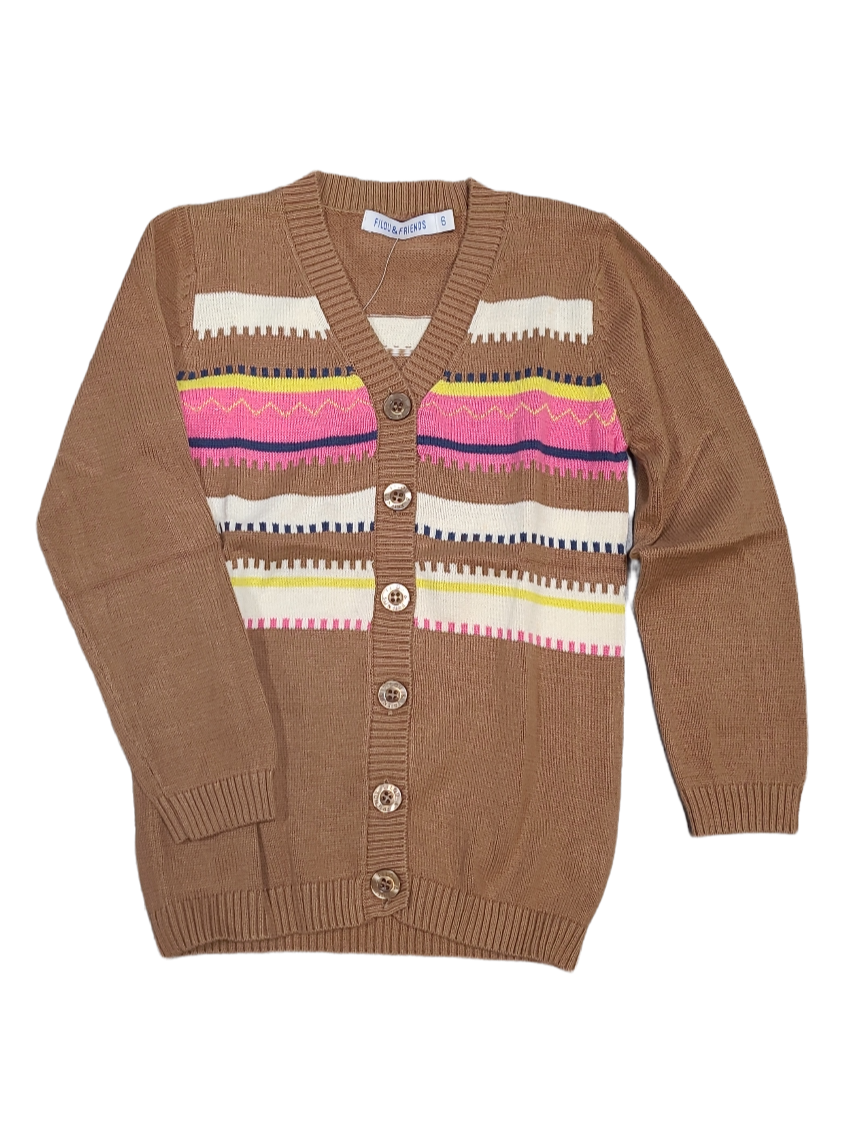 Gilet Tricot Filou &amp; Friends Bruin Bedrukt