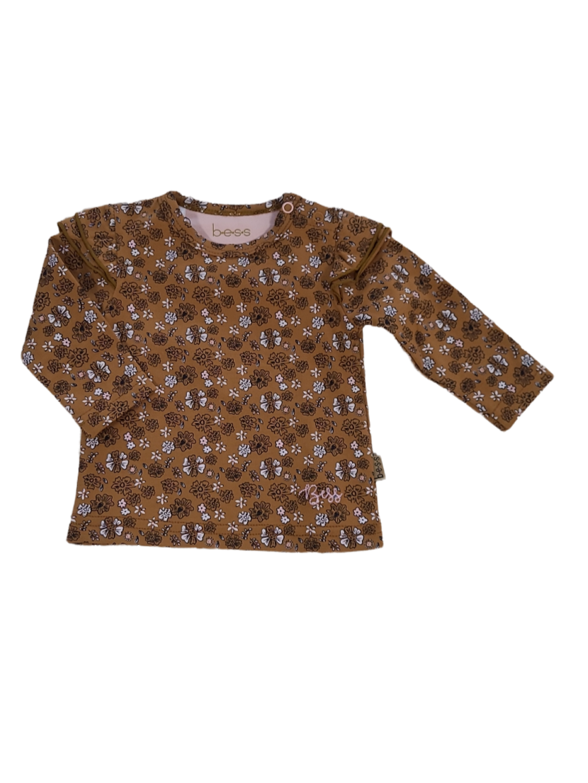 T-shirt L/M Flowers Bess Bruin
