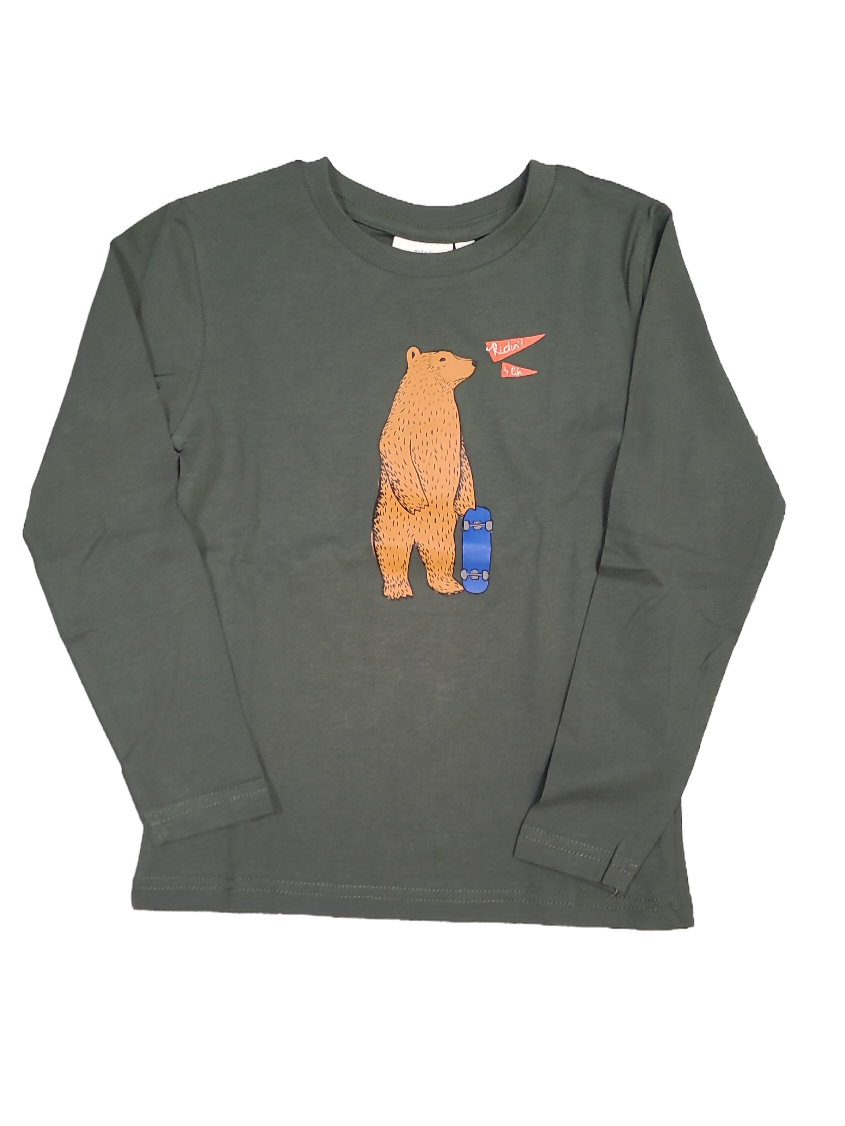 T-shirt L/M &quot;Ridin&#39;! 4 life&quot; Mini Rebels Kaki