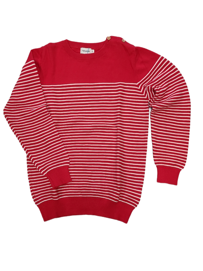 Pull Tricot Filou &amp; Friends Rood Gestreept