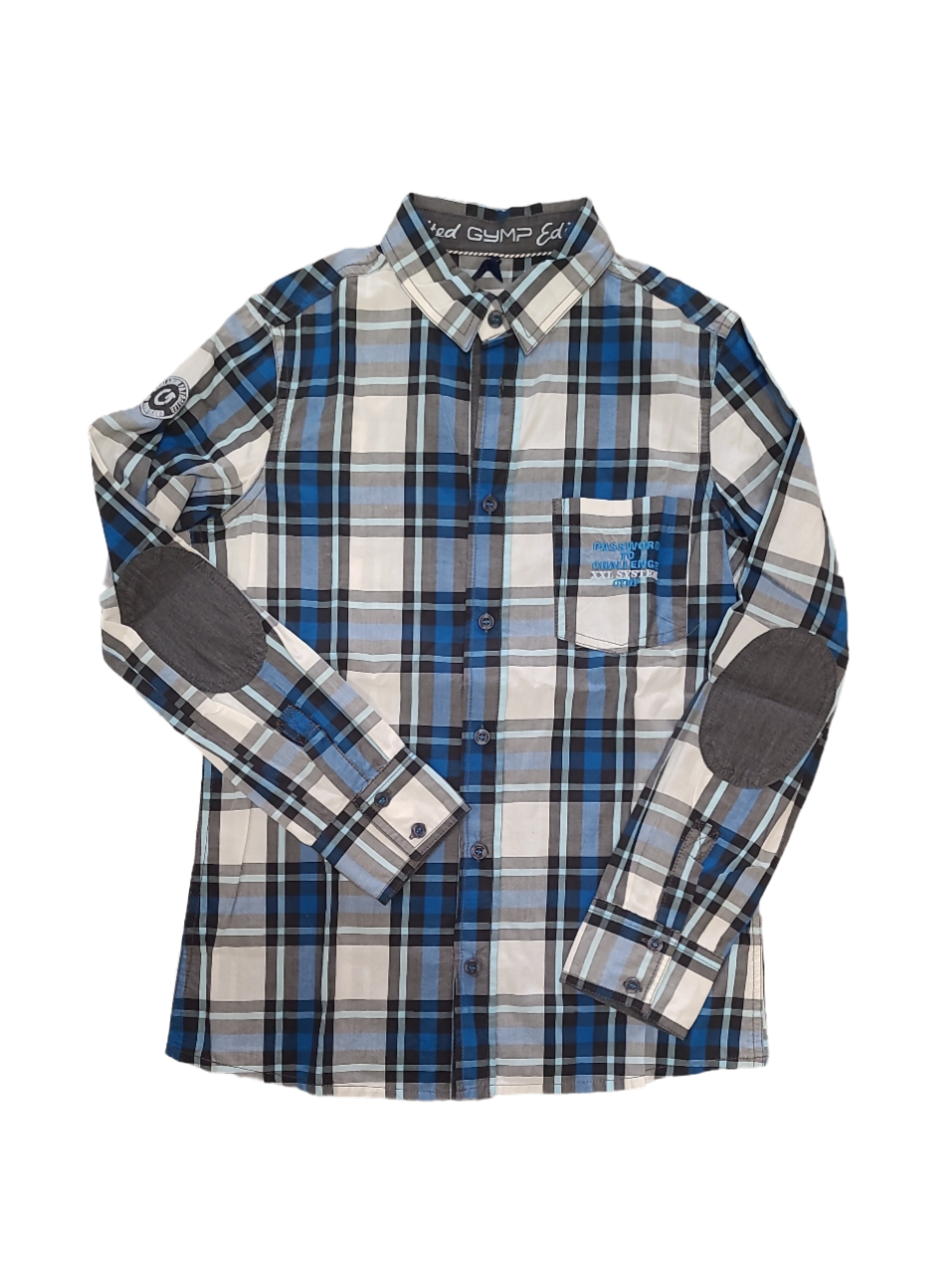 Hemd L/M Gymp Blauw/Grijs Geruit