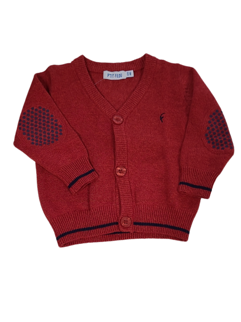 Gilet Tricot P&#39;tit Filou Bordeaux