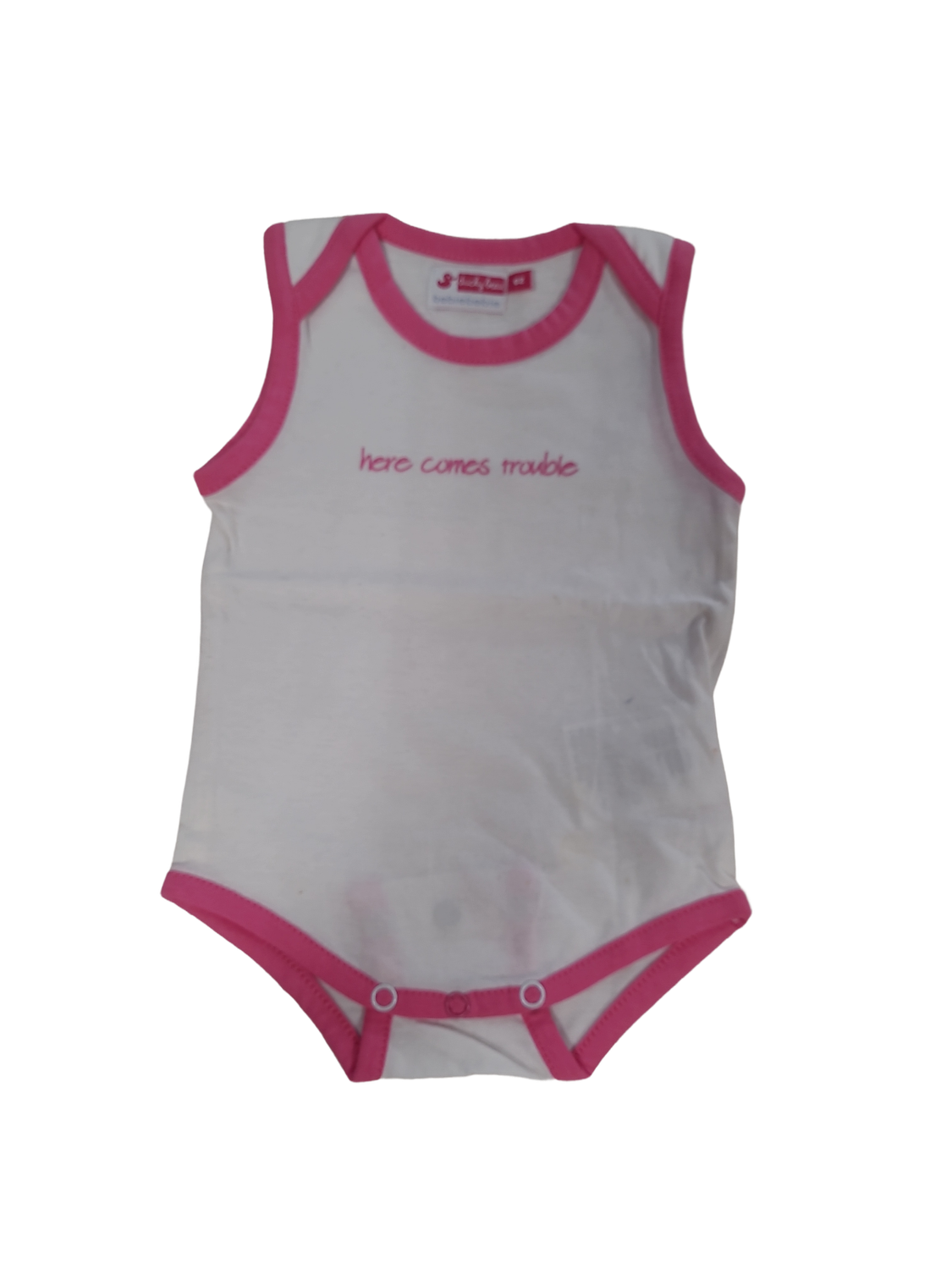 Body Z/M &quot;Here Comes Trouble&quot; Ducky Beau Roos/Wit