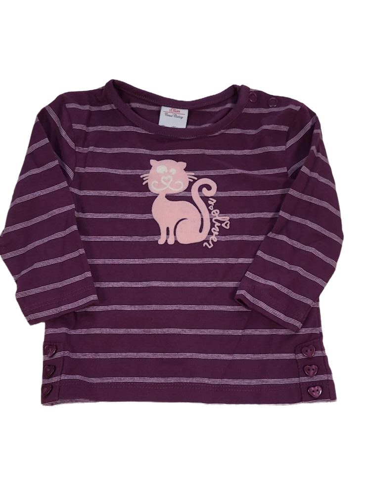 T-shirt L/M &quot;Poes&quot; S-Oliver Paars Gestreept