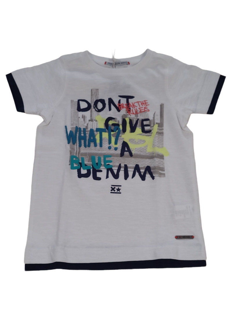 T-shirt &quot;Don&#39;t Give A Denim&quot; Blue Rebel Wit