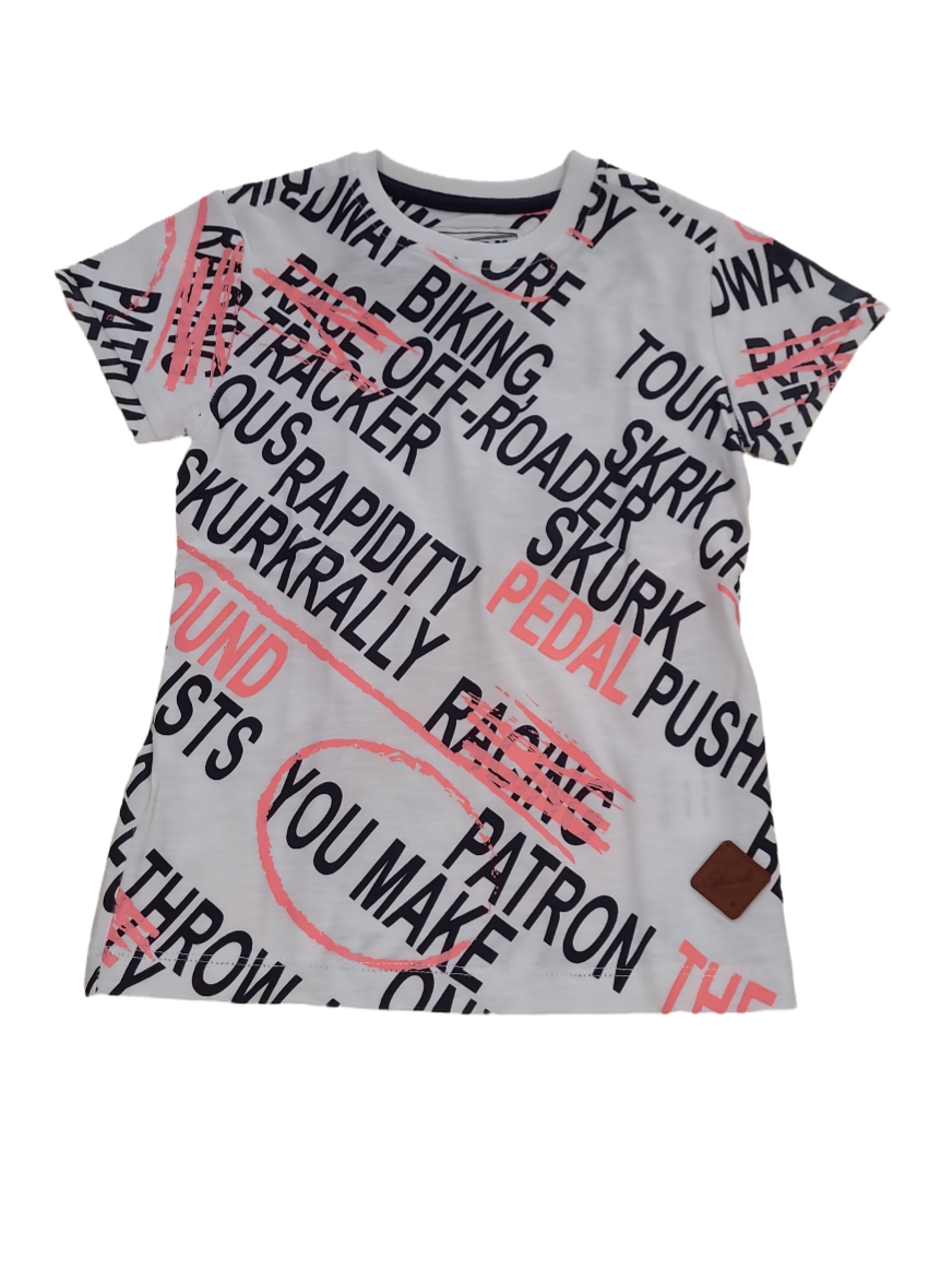 T-shirt Skurk Wit Bedrukt