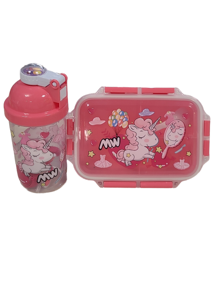 Drinkfles + Brooddoos &quot;Unicorn&quot; Roos