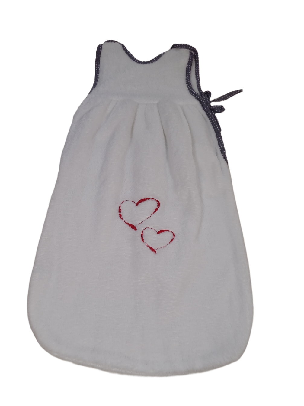 Slaapzak Teddy &quot;Hartjes&quot; Vaco 70 cm Wit