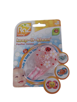 Fopspeenhouder &quot;Bloemen&quot; Raz Baby Roos