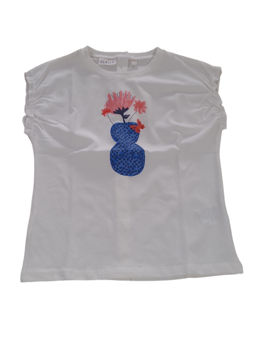 T-shirt &quot;Bloem&quot; Mini Rebels Ecru
