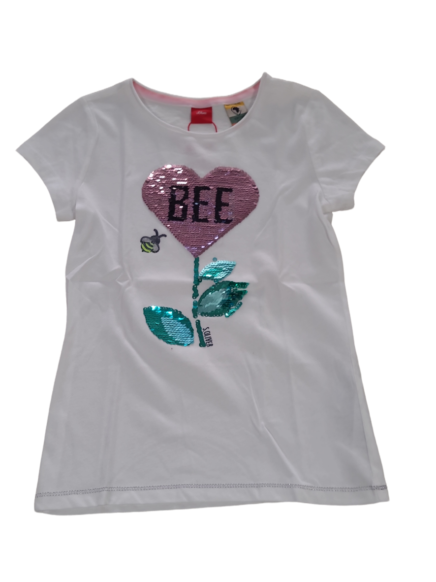T-shirt &quot;Bee&quot; Glitter S-Oliver Wit