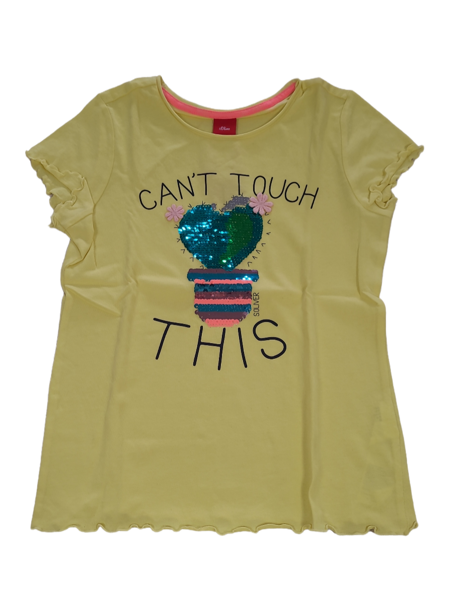 T-shirt &quot;Can&#39;t Touch This&quot; S-Oliver Geel