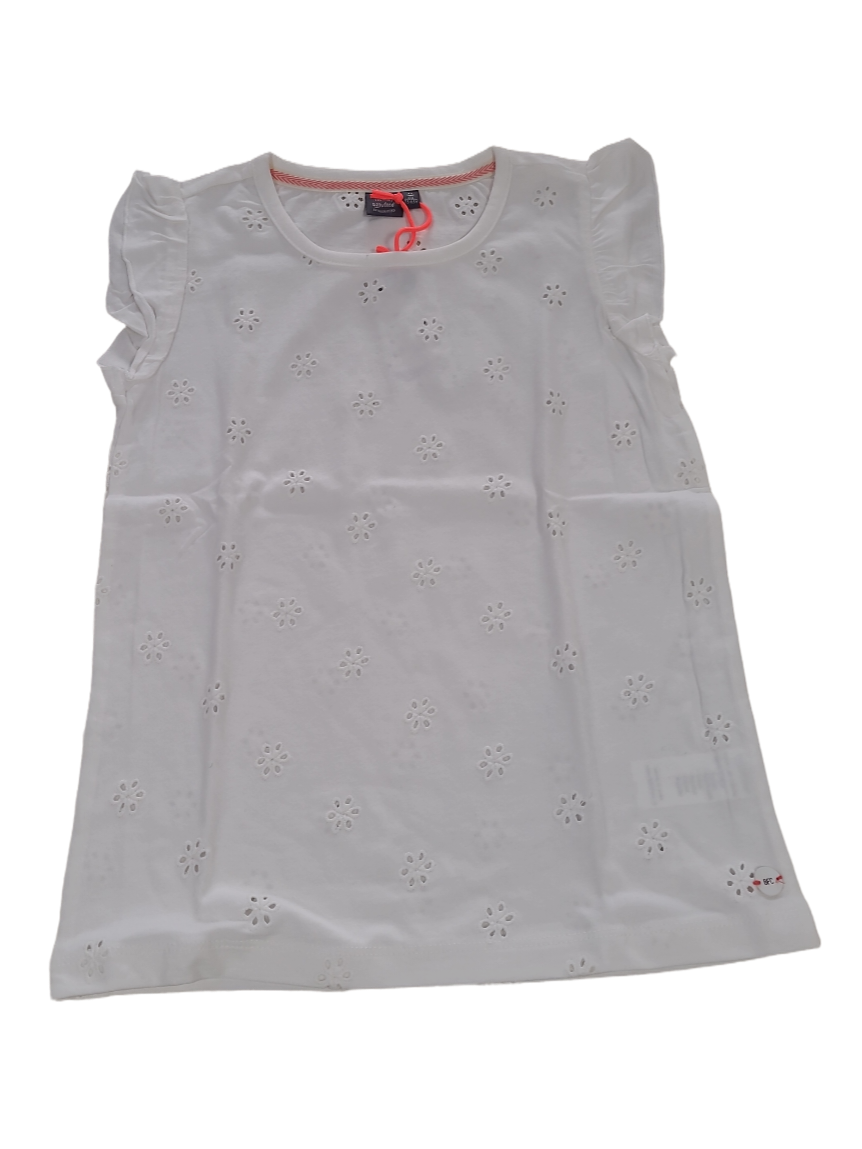 T-shirt Bloemetjes Babyface Crème