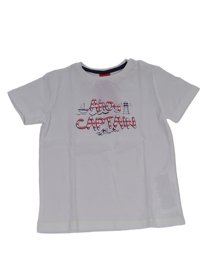 T-shirt &quot;Ahoy Captain&quot; S-Oliver Wit