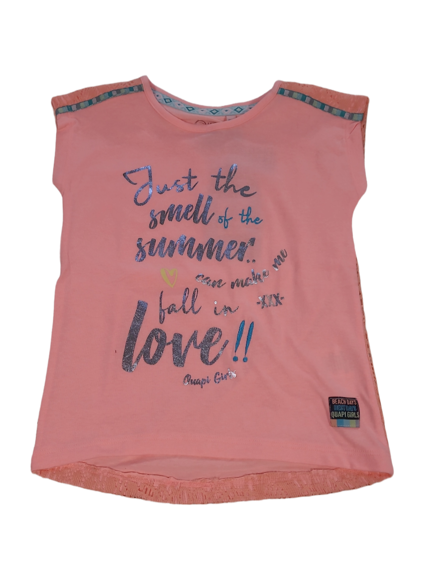 T-shirt Z/M &quot;Just The Smell Of The Summer&quot; Quapi Perzik