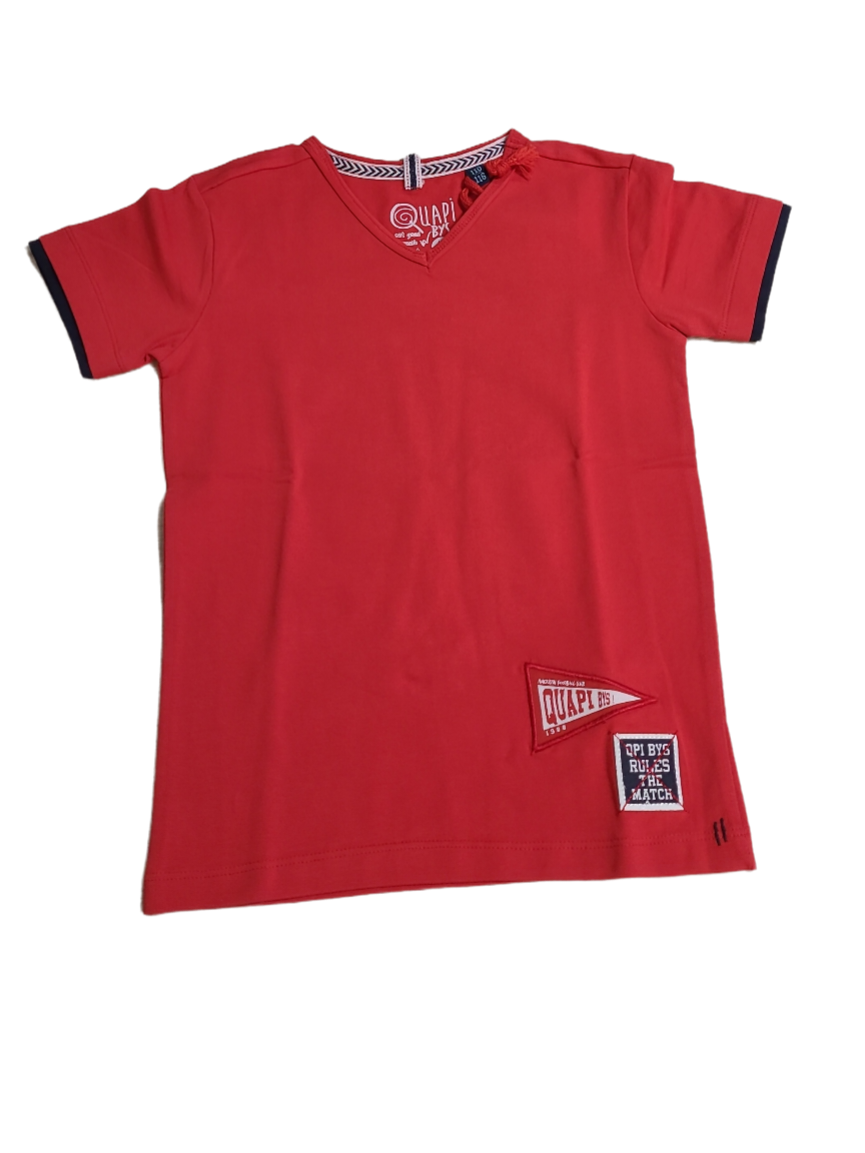 T-shirt V-Hals Quapi Rood
