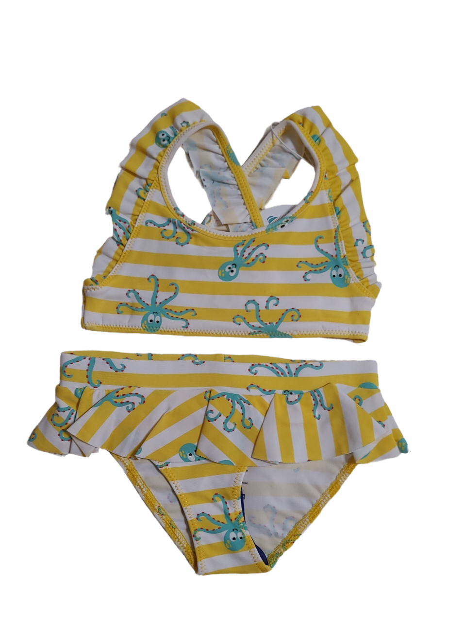Bikini &quot;Octopus&quot; Woody Geel Gestreept