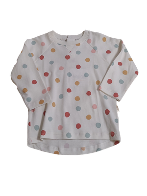 T-shirt L/M &quot;Bolletjes&quot; Petit Oh! Ecru